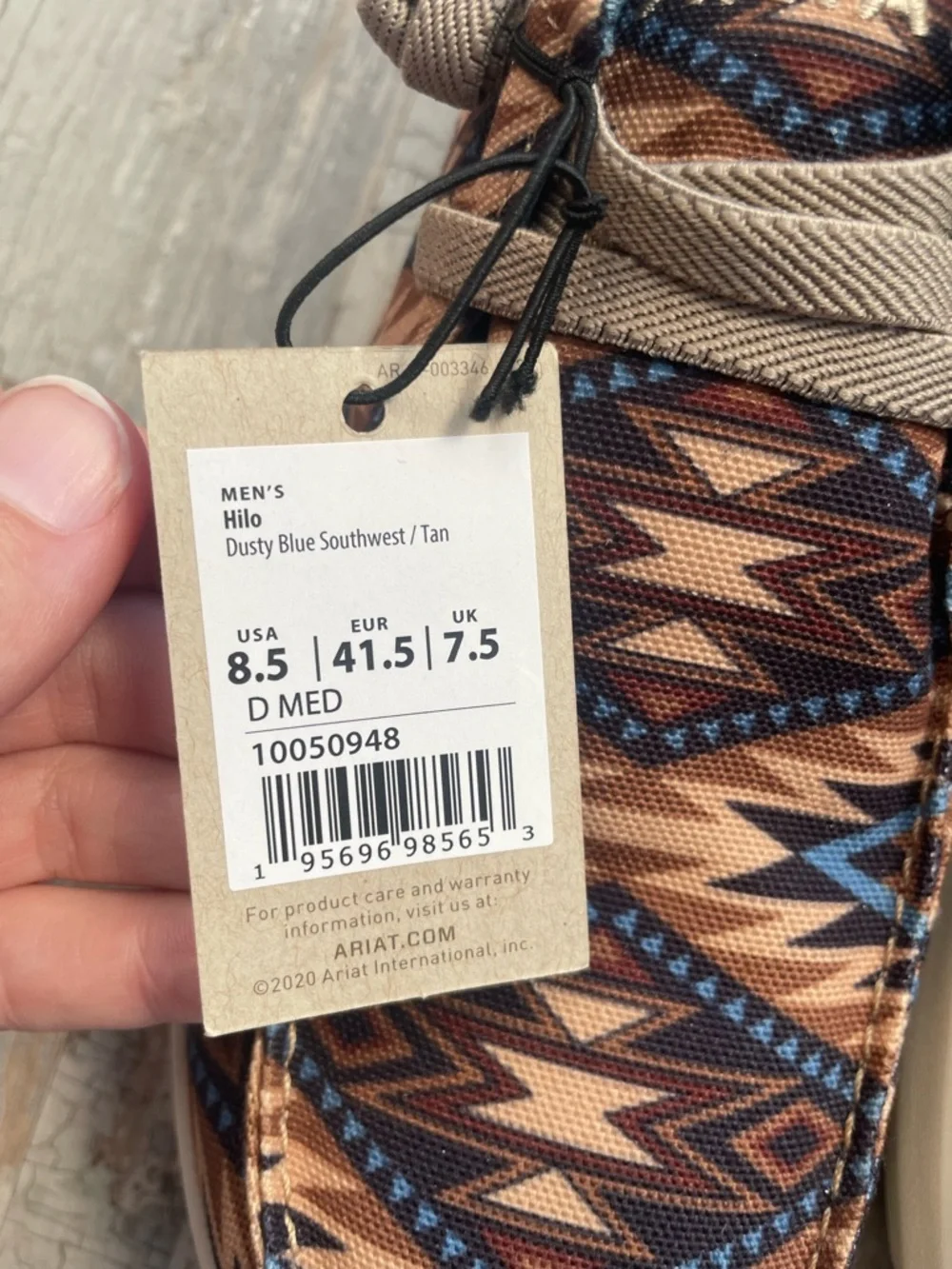 NWT Men’s Ariat Hilo Dusty Blue Southwest/Tan Shoes